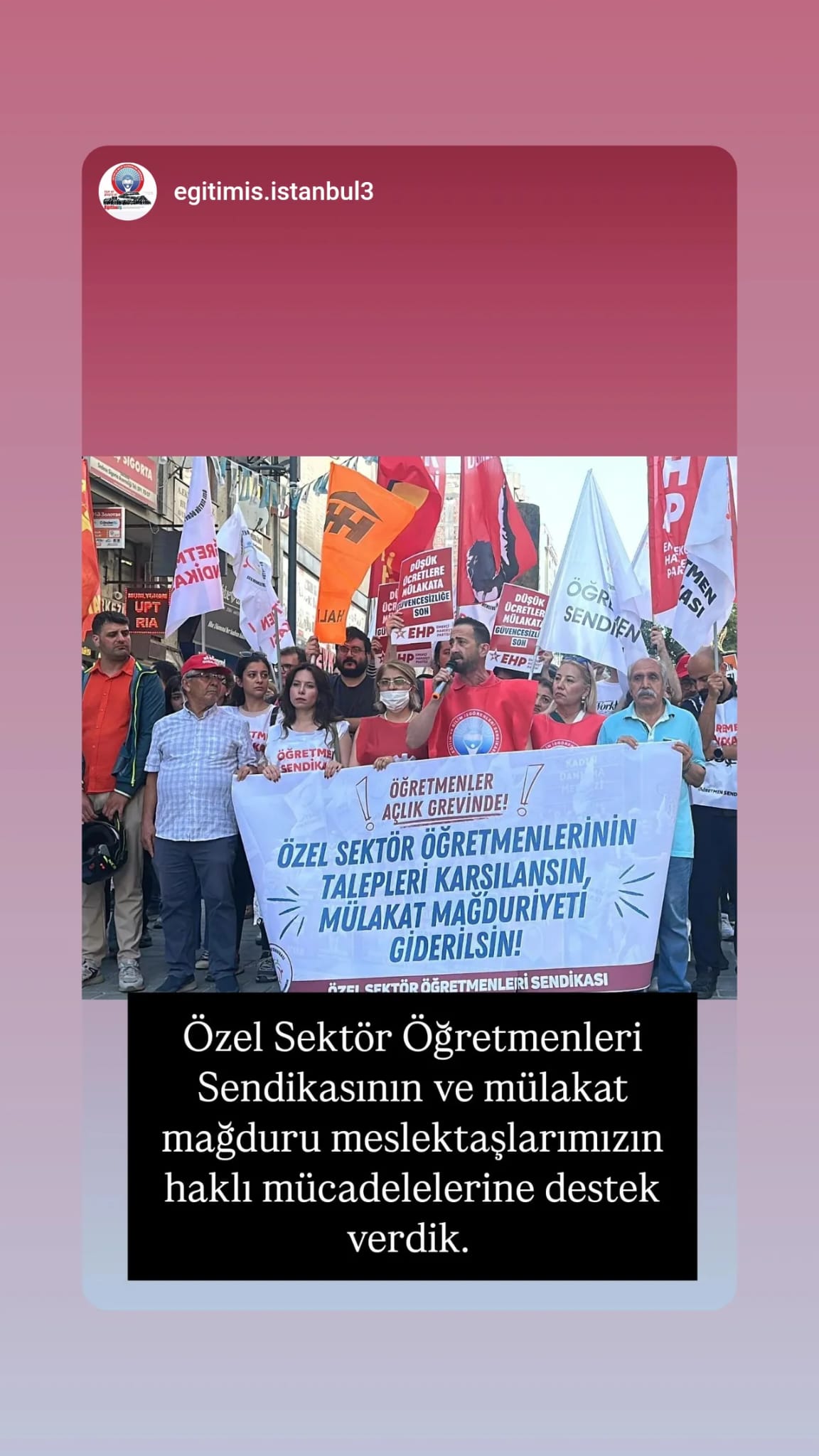 ÖZEL SEKTÖR ÖĞRETMENLERİ VE MÜLAKAT MAĞDURU MESLEKTAŞLARIMIZA DESTEK VERDİK